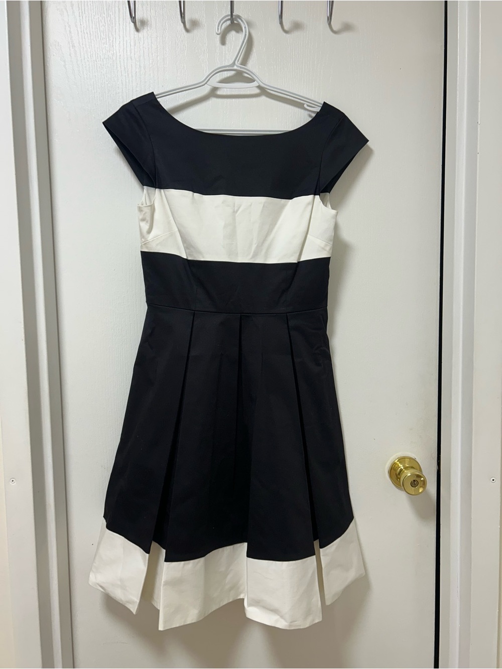 kate spade Black and White Banded Fit-and-Flare Mini Dress